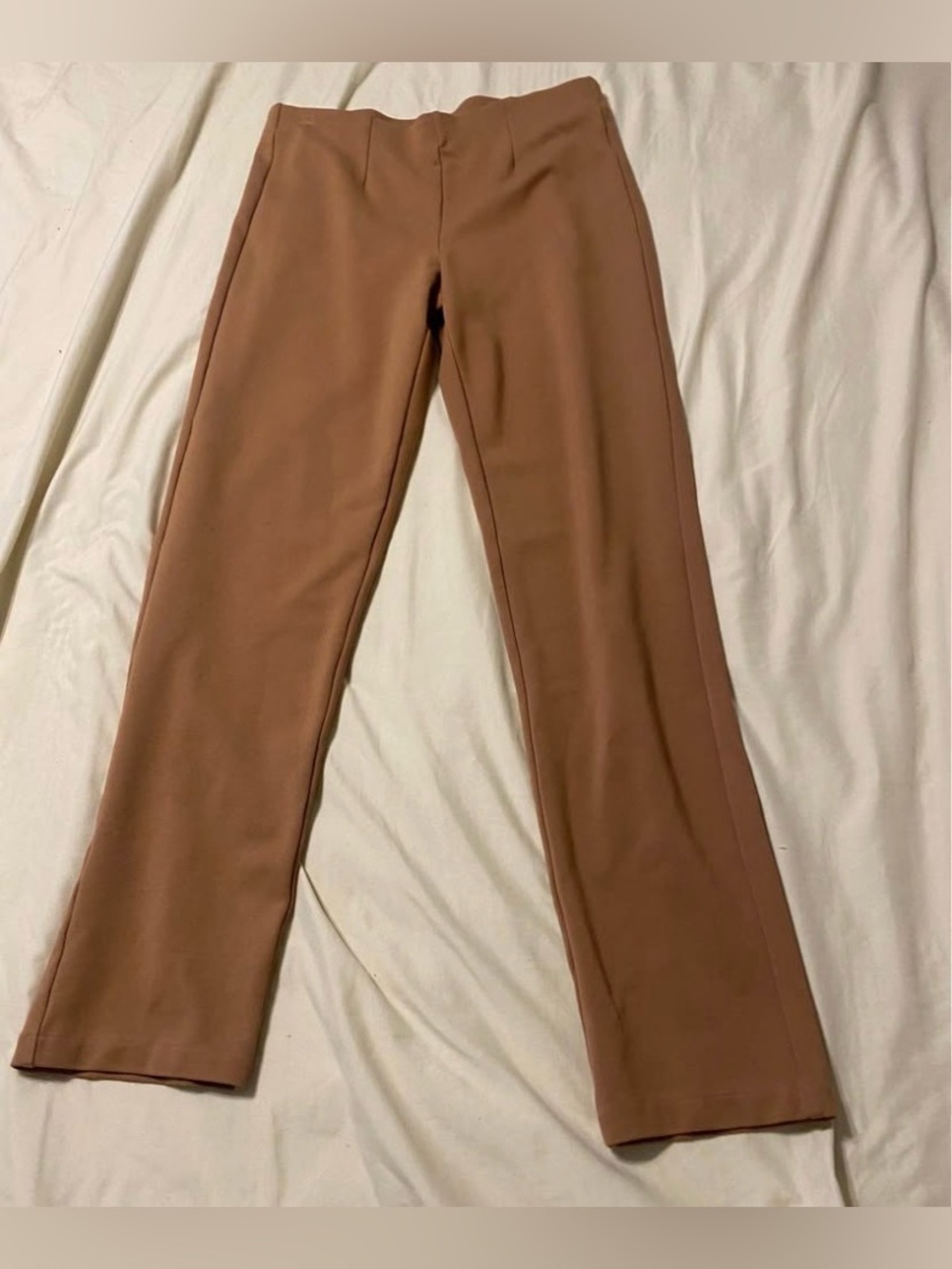 Marshalls Cropped Straight-Leg stretch Pants in Camel color size medium